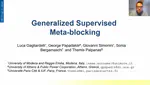 Generalized Supervised Meta-blocking @ VLDB 2022
